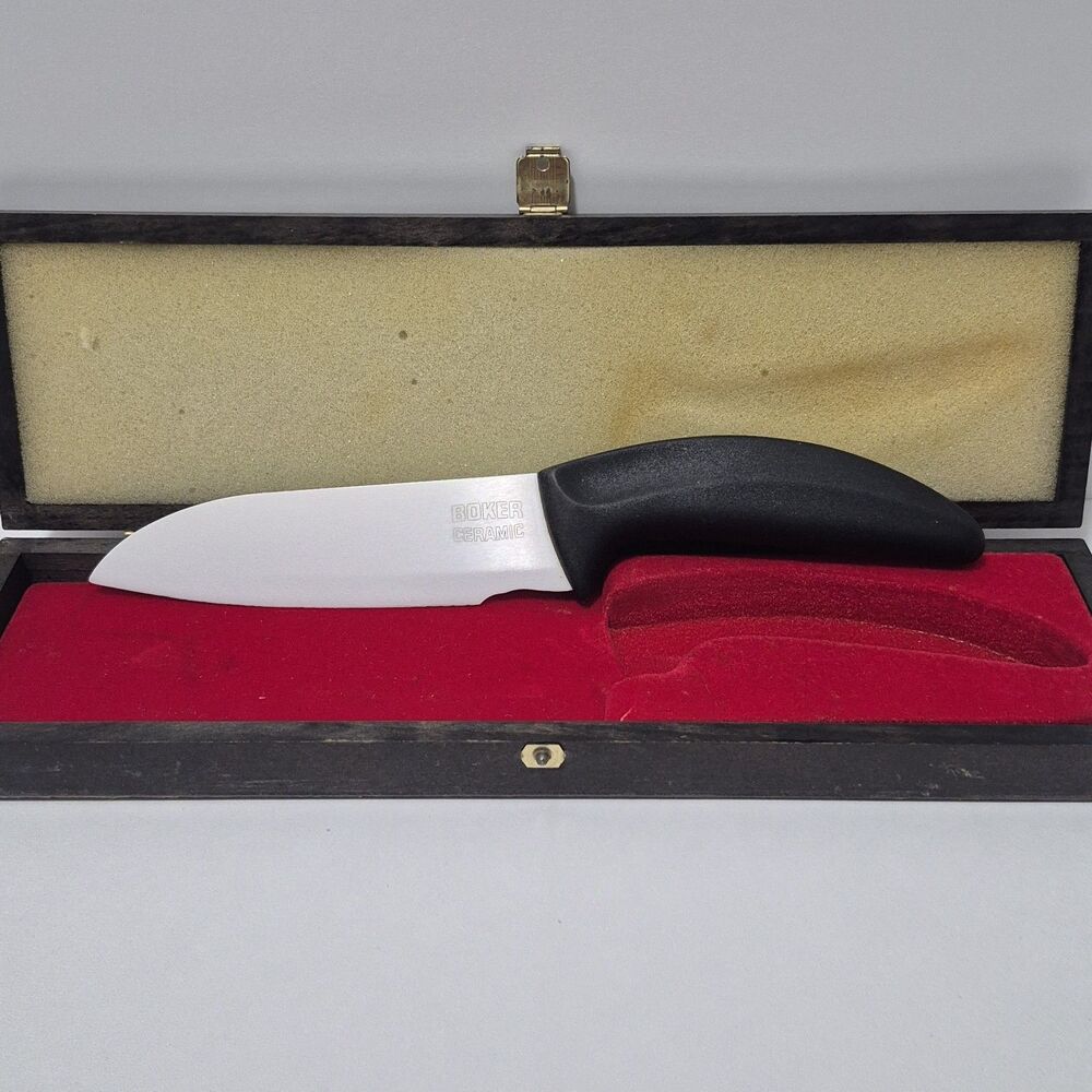 Boker Ceramic Santoku Knife 5” White Blade, Delrin Handle